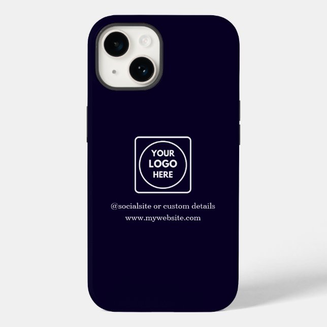 Custom Navy Blue Business Logo iphone case (Back)
