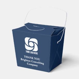 Custom Navy Blue Company Logo Business Fortune Favour Box