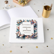 Custom Navy Blue  Rustic Wedding Guest Book