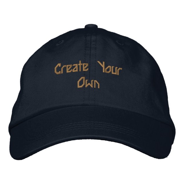 Custom Navy Colour Create Your Own Text Beautiful Embroidered Hat (Front)
