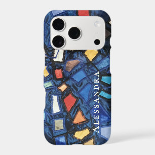 Custom Navy Colourful Stained Glass Aspect Abstrac