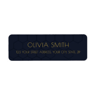 Custom Navy Dark Blue Elegant Return Address Label