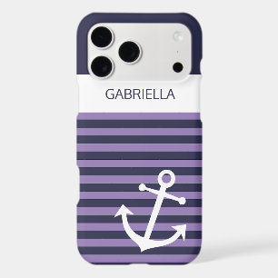 Custom Navy Dark Blue White Violet Purple Stripes