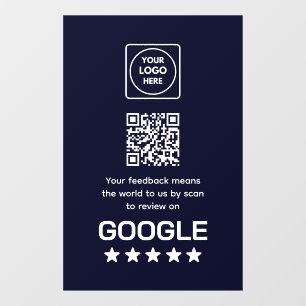 Custom Navy QR Code   Google Reviews Display