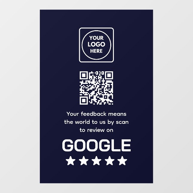 Custom Navy QR Code | Google Reviews Display (Sheet)