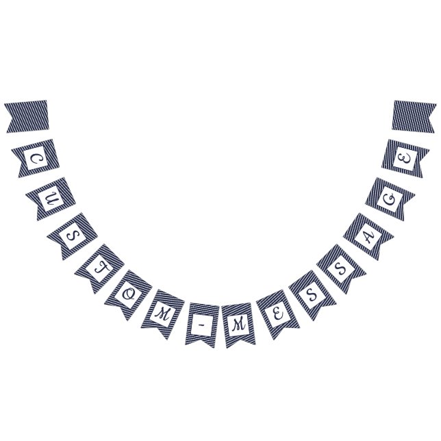 Custom Navy Striped Preppy Bunting Bunting (All)
