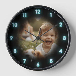 Custom Neon Glow Effect Personalised Wall Clock