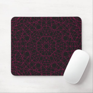 Custom Neon Pink Grid Mousepad (Black Full Print)