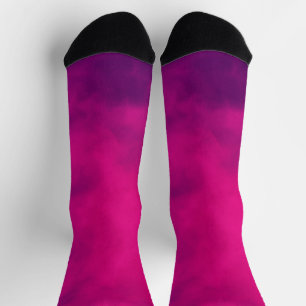 Custom Neon Pink Smoke Gradient Men’s Crew Socks