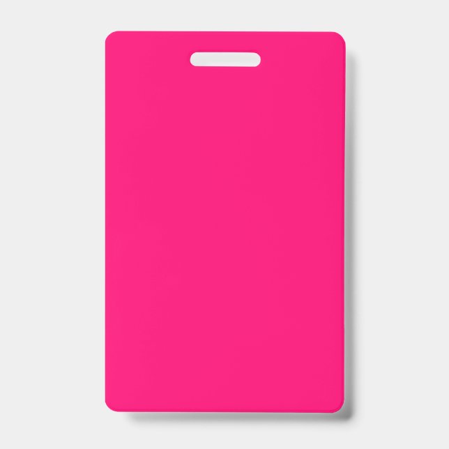Custom Neon Pink Vertical ID Badge – Professional (Front)