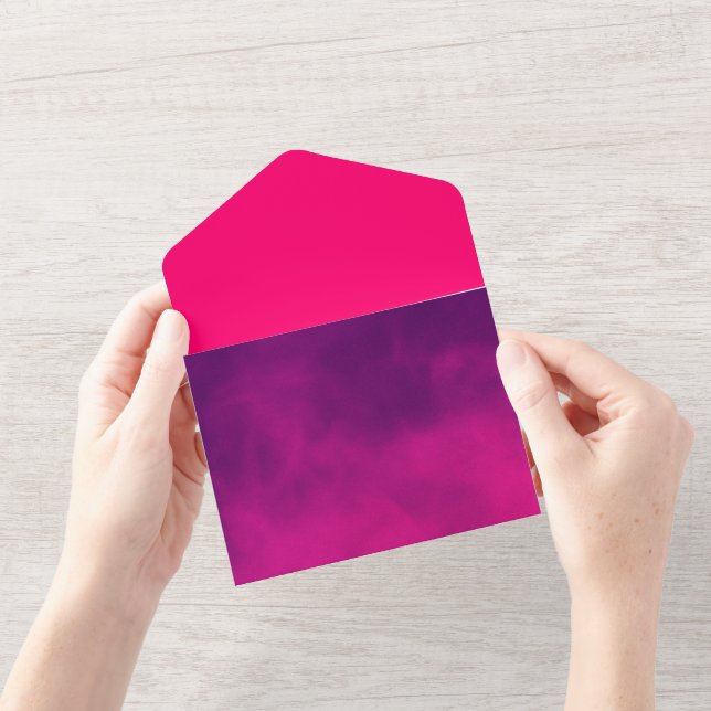 Custom Neon Pink & Violet Smoke Wedding Invite (Opening)