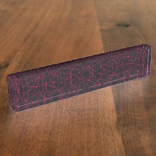 Custom Neon Web Black Desk Plate