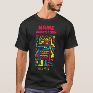Custom Neon Werewolf Pop Art -Howl Yeah Halloween  T-Shirt