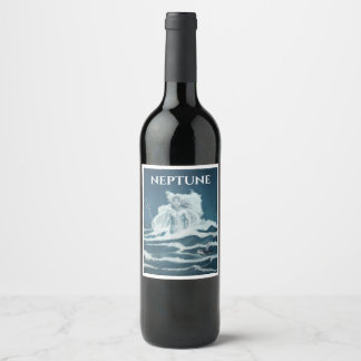 Custom Neptune Art Wine Label
