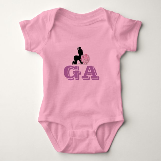 Custom Netball Player Position Themed Baby Bodysuit (Front)