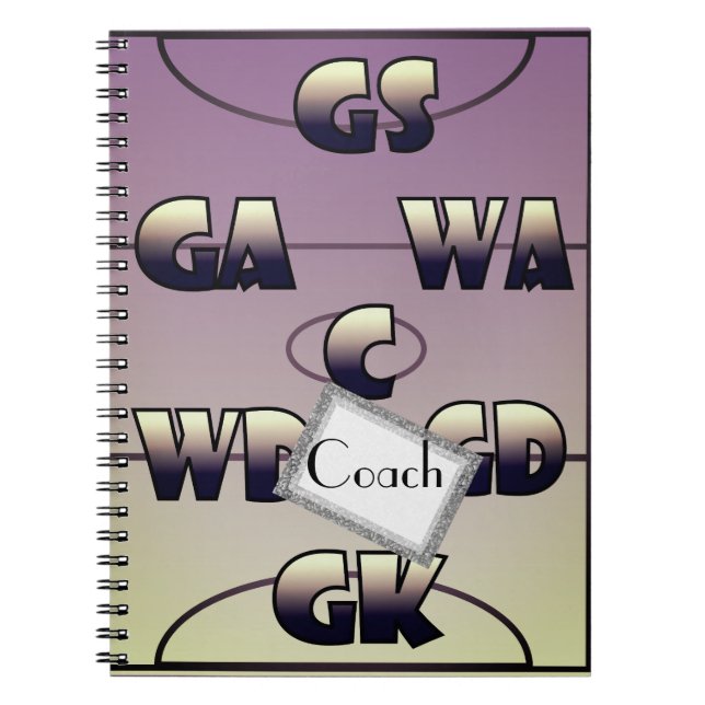 Custom Netball Player Positions Personalised Notebook (Front)