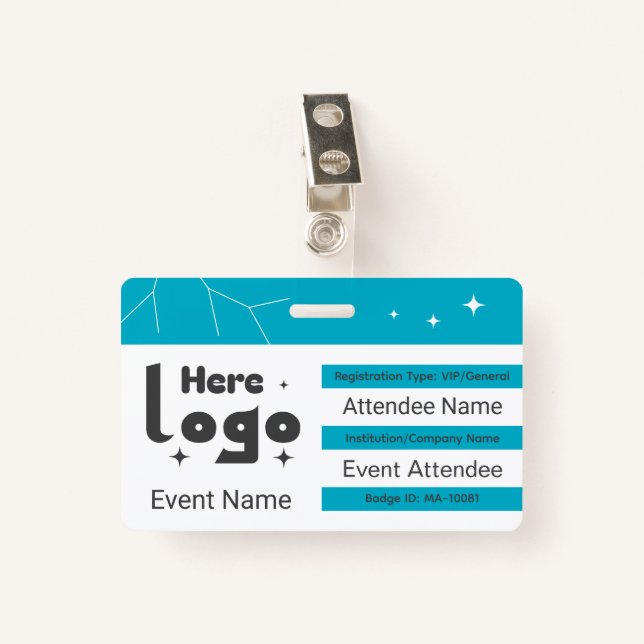 Custom Networking Event QR Code ID Badge (Front with Clip)