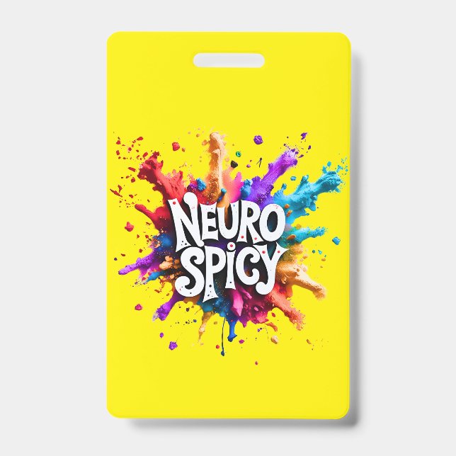 Custom NEUROSPICY learning disability emergency  ID Badge (Front)