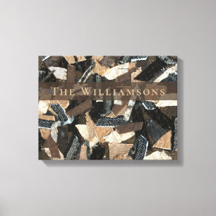 Custom Neutral Abstract Stripes Patchwork Aspect Canvas Print
