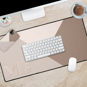 Custom Neutral Taupe Ivory Beige Cream Natural Desk Mat