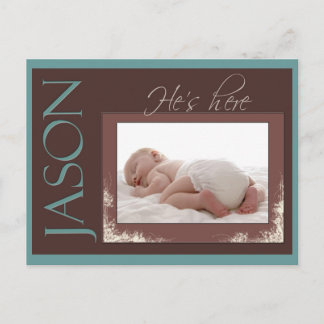 Custom new baby announcement postcard
