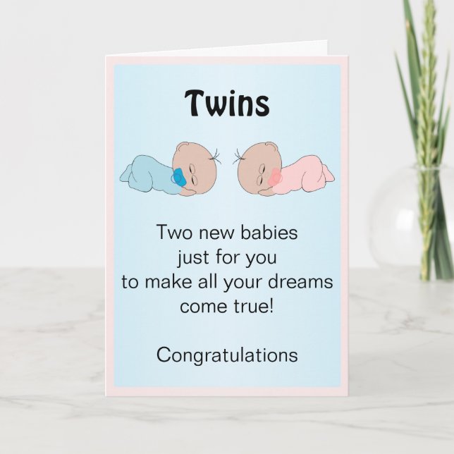 Custom New Born Twins Card (Front)