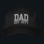 Custom New Dad Established Father Est Year Daddy Embroidered Hat<br><div class="desc">Custom New Dad Baseball Hat,  Customisable Papa Father from wife,  established Gift for him embroidery,  husband establish Customised Daddy Date,  Father's Day Matching est cap,  padre couple partner Valentine's your,  present Embroider Her Mum Personalised,  Birthday Christmas Baby Boy Anniversary,  His Birth Personalised Son Workout,  with Girl Daughter Minimalist Postpartum</div>
