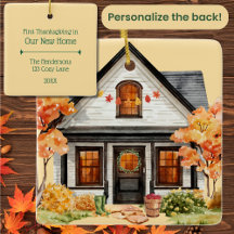 Custom New Home Cosy Thanksgiving Ornament