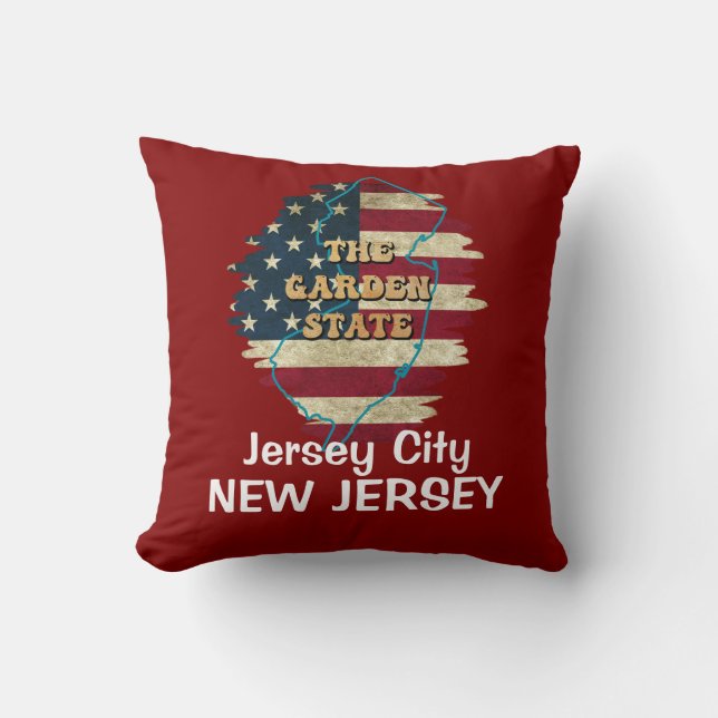 Custom New Jersey State Throw Pillow (Front)