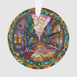 Custom New Orleans Bourbon Street Dated  Ornament