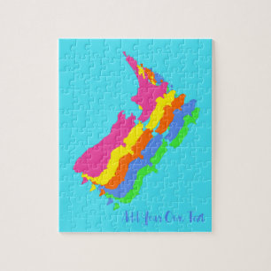 CUSTOM New Zealand Puzzle Bright and Colourful