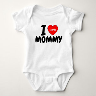 Custom Newborn Heart Gift for Moms I Love Mummy Baby Bodysuit