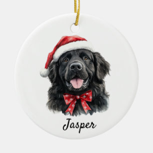 Custom Newfoundland Dog Ceramic Tree Decoration