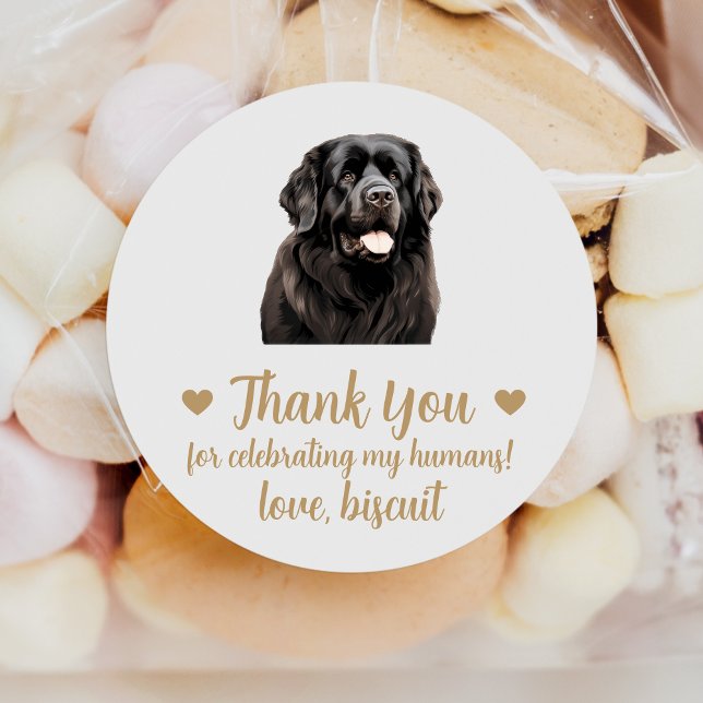 Custom Newfoundland Dog Wedding Favour Stickers (Creator Uploaded)