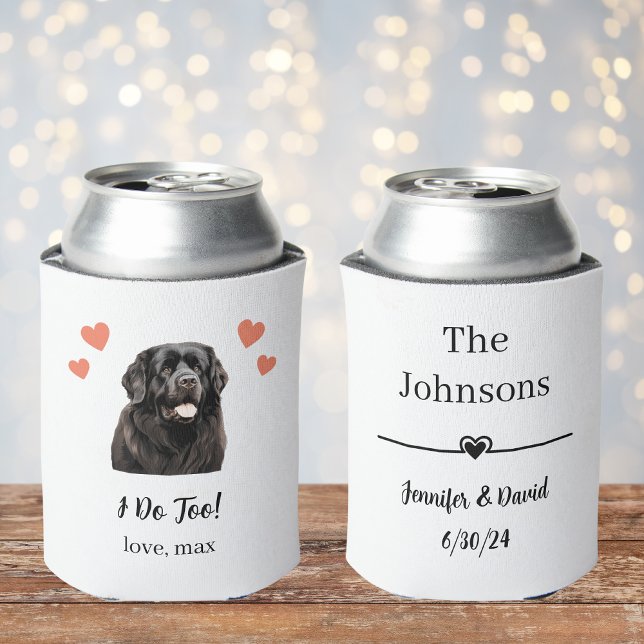 Custom Newfoundland Pet Wedding Can Cooler (Creator Uploaded)
