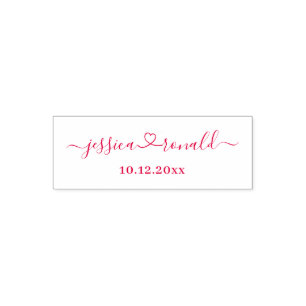 Custom Newlyweds and Wedding Date Pre Inked Stamp