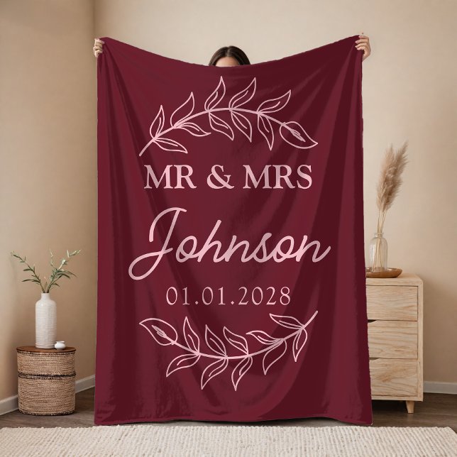 Custom Newlyweds Blanket Gift for Married Couples (Custom Name Couple Blanket – Wedding, Anniversary or Christmas Gift)