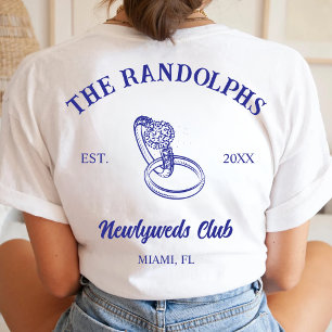 Custom Newlyweds Club Just Married Honeymoon Mrs T-Shirt