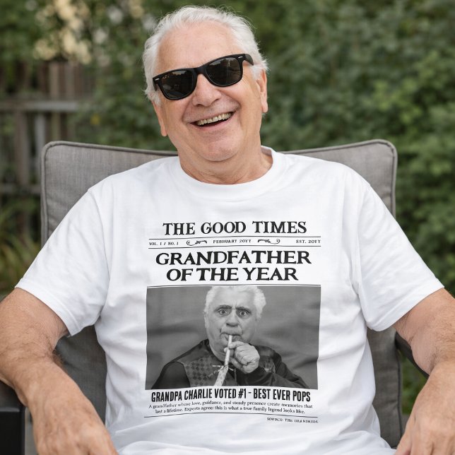 Custom Newspaper Shirt, Grandfather of the Year T-Shirt (Custom Newspaper Shirt, Grandfather of the Year T-Shirt)