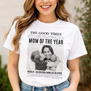Custom Newspaper Shirt, Mom of the Year Gift, Mom T-Shirt