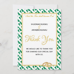 Custom NIGERIA FLAG Photo Thank You Card