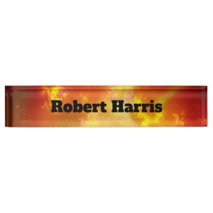 Custom Night Sky Flame Nameplate