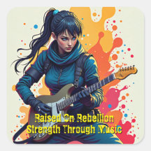 Custom Ninja Girl Guitarist Art Inspirational