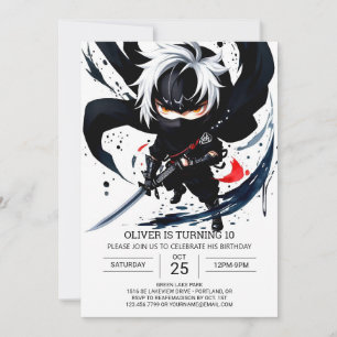 Custom Ninja Martial Arts Birthday Invitation