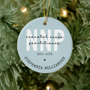 Custom NNP Neonatal Nurse Practitioner Ceramic Tree Decoration