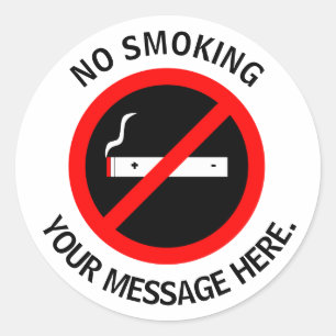Custom No Smoking Classic Round Sticker