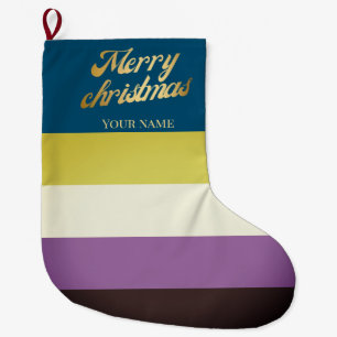 Custom non-binary pride flag Christmas Stocking