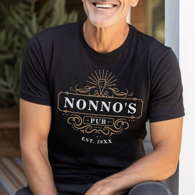 Custom Nonno's Pub Home Bar Year Established T-Shirt (Creator Uploaded)