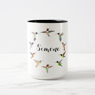 Custom North American Hummingbirds Two-Tone Coffee Mug