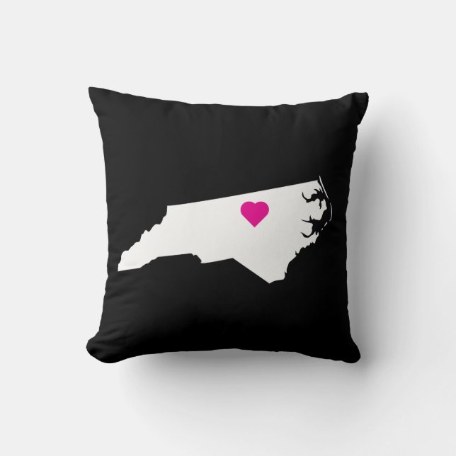 Custom North Carolina State Love Reversible Pillow (Front)